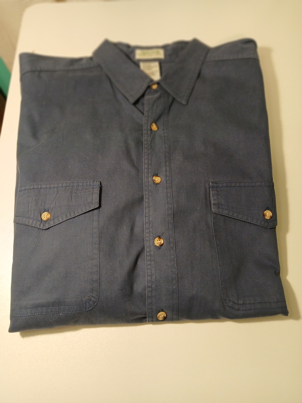 Men's Casual Long-Sleeve Button-Down Shirt in Navy